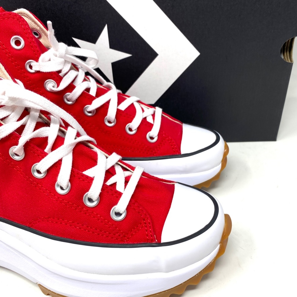 Converse Run Star Hike Shoes Platform Women Canvas Red High Top Sneakers A06157C - Picture 9 of 11